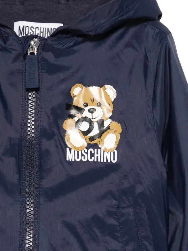 Moschino Kids Teddy Bear-print Jacket Blue FARFETCH ID