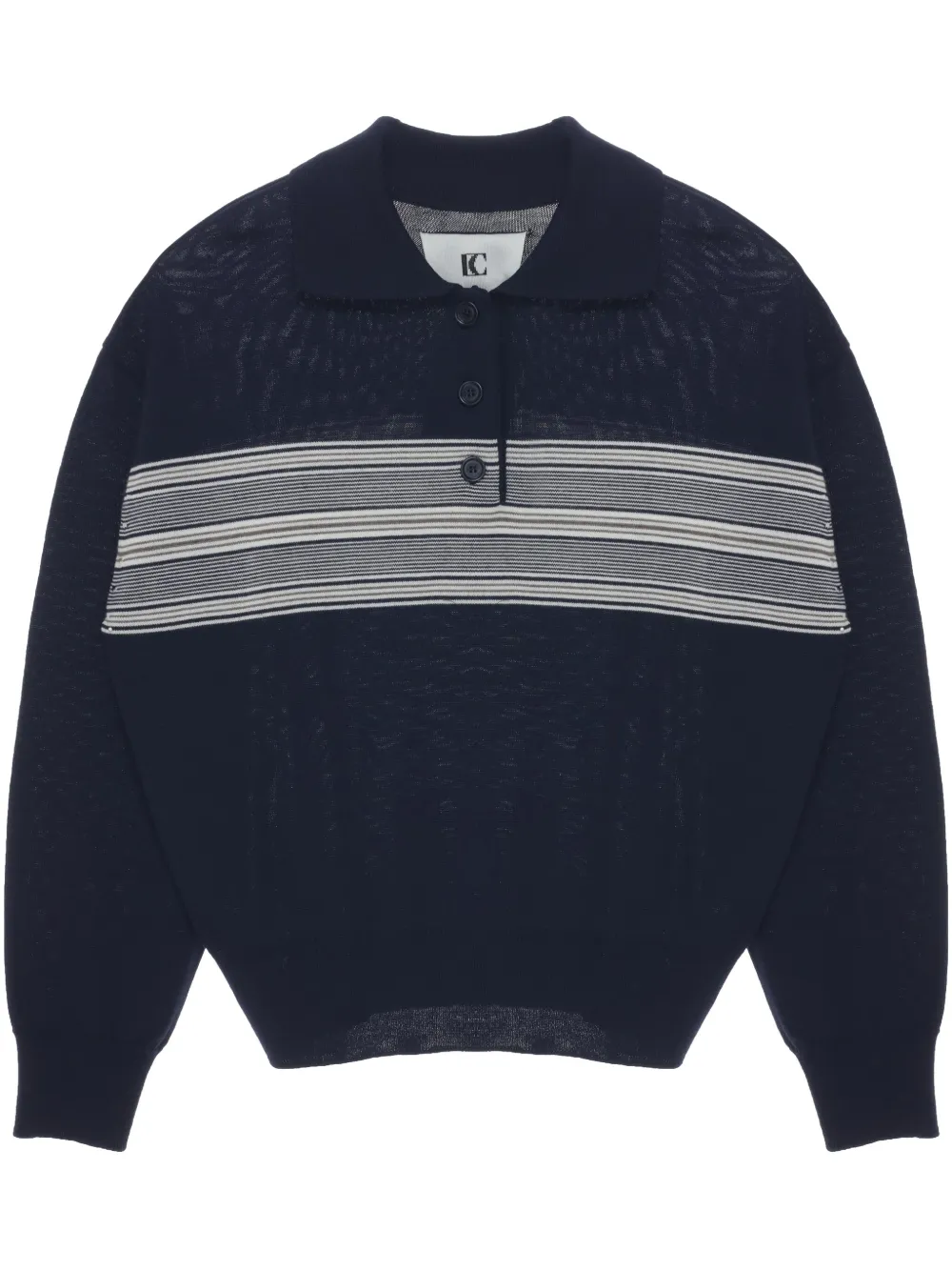 Low Classic suéter con cuello tipo polo | azul | Image 1