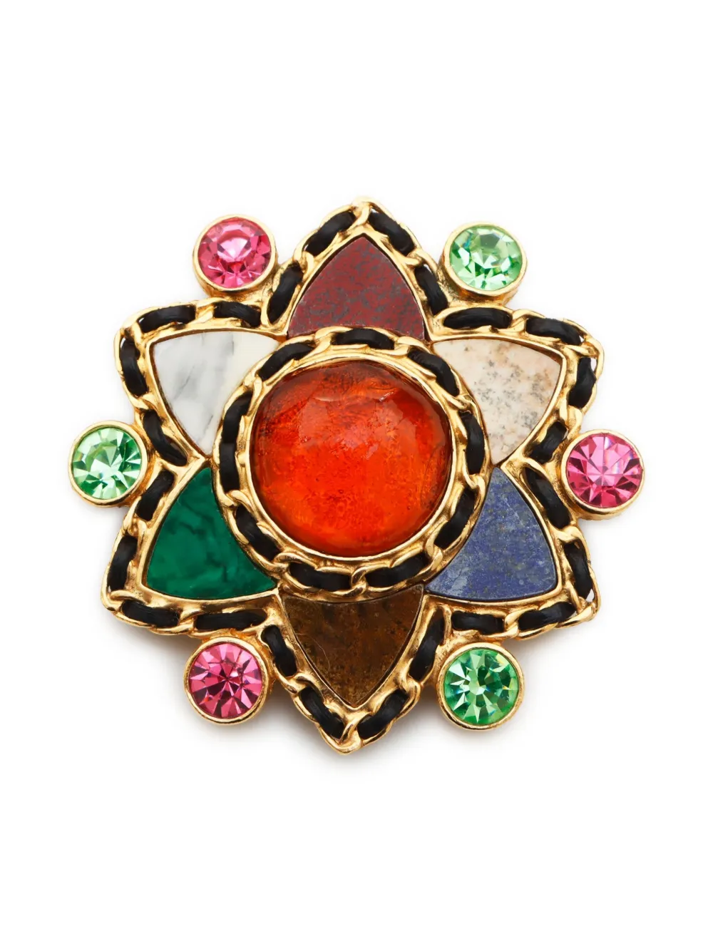 CHANEL Pre-Owned 1995 gripoix brooch | Red | Image 1