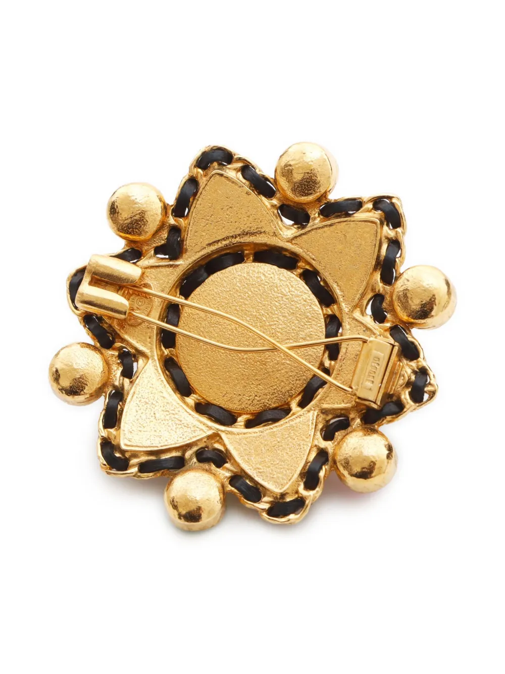 Pre-owned Chanel 1995 Gripoix Brooch In Red