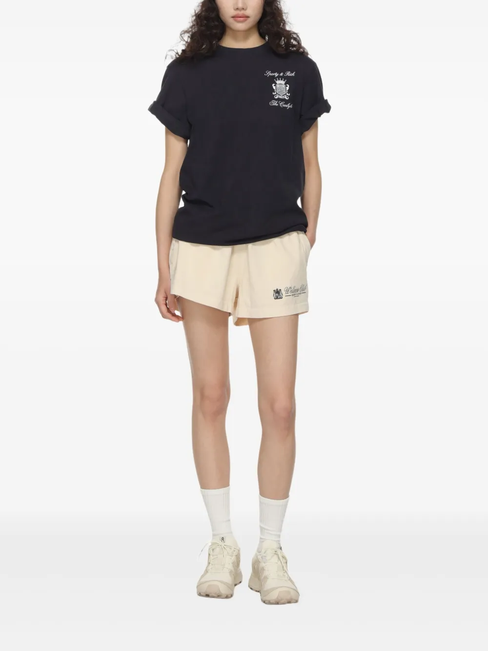 Sporty & Rich Shorts met print Beige