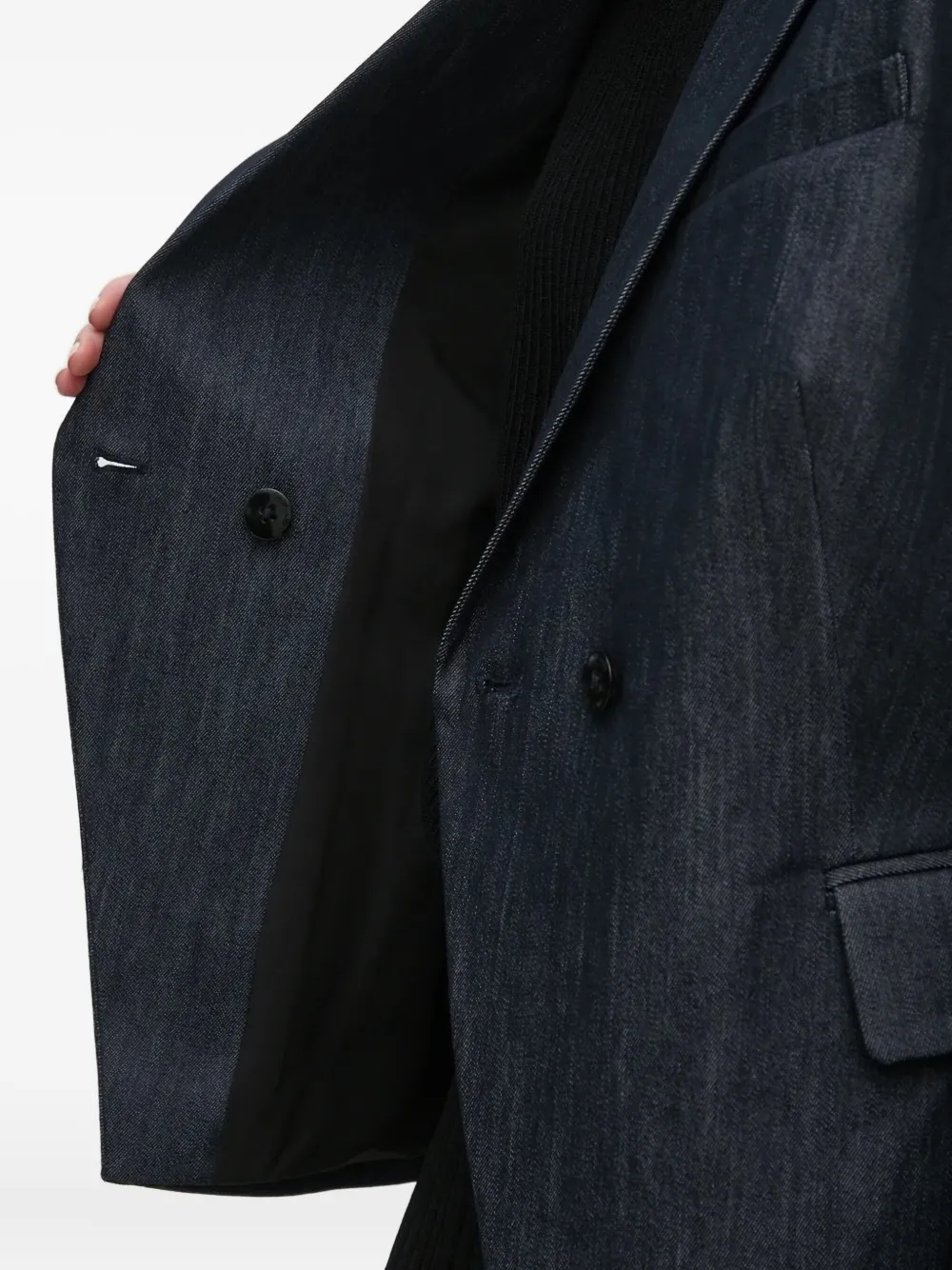 Dkny Double-breasted Blazer In Black