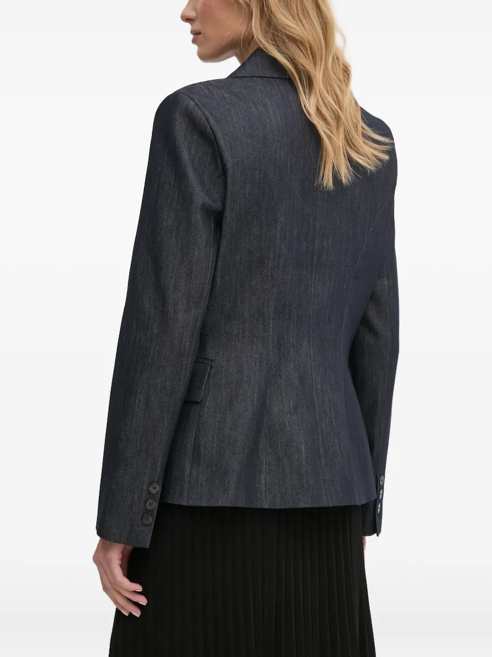 Dkny Double-breasted Blazer In Black