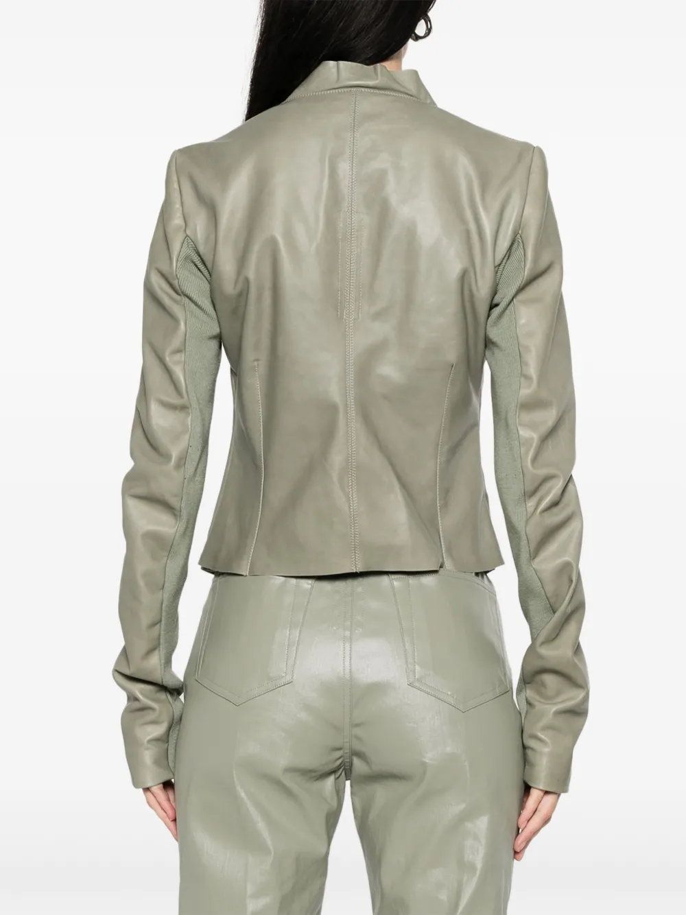 Rick Owens Bikerjack met lage hals Groen