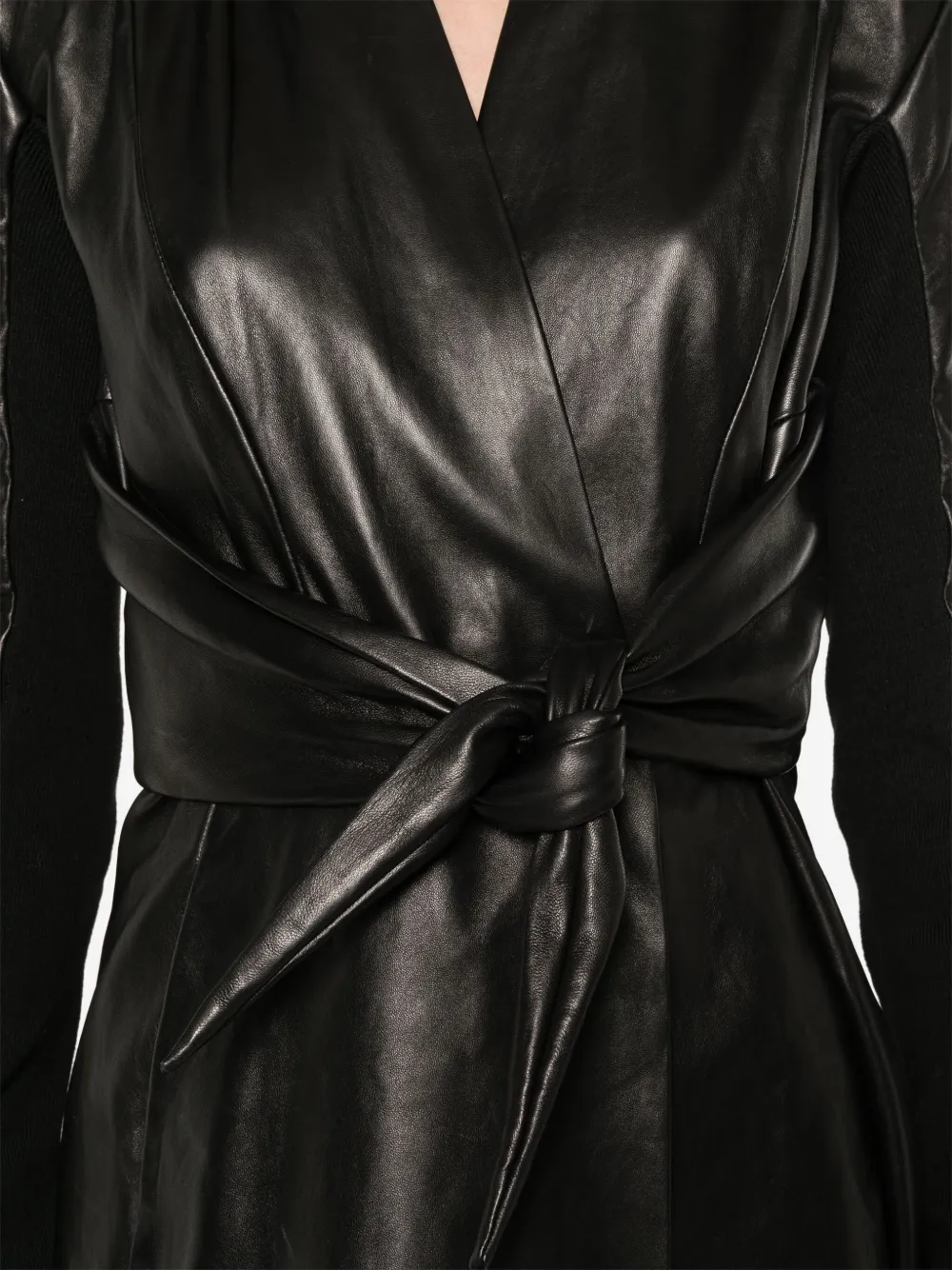 Rick Owens Strutter leren jack Zwart
