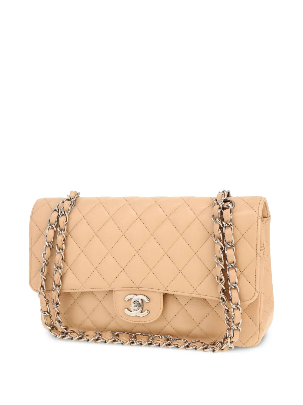 Pre-owned Chanel 2010 Double Flap Shoulder Bag In Neutrals