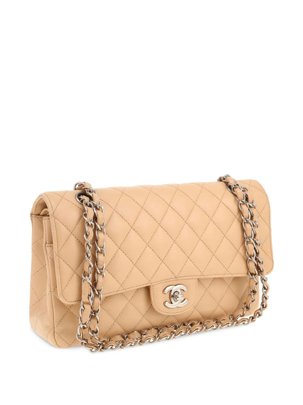 Pre-owned Chanel 2010 Double Flap Shoulder Bag In Neutrals