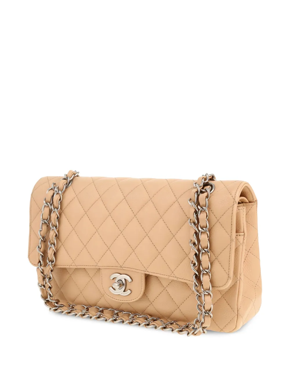Pre-owned Chanel 2010 Double Flap Shoulder Bag In Neutrals