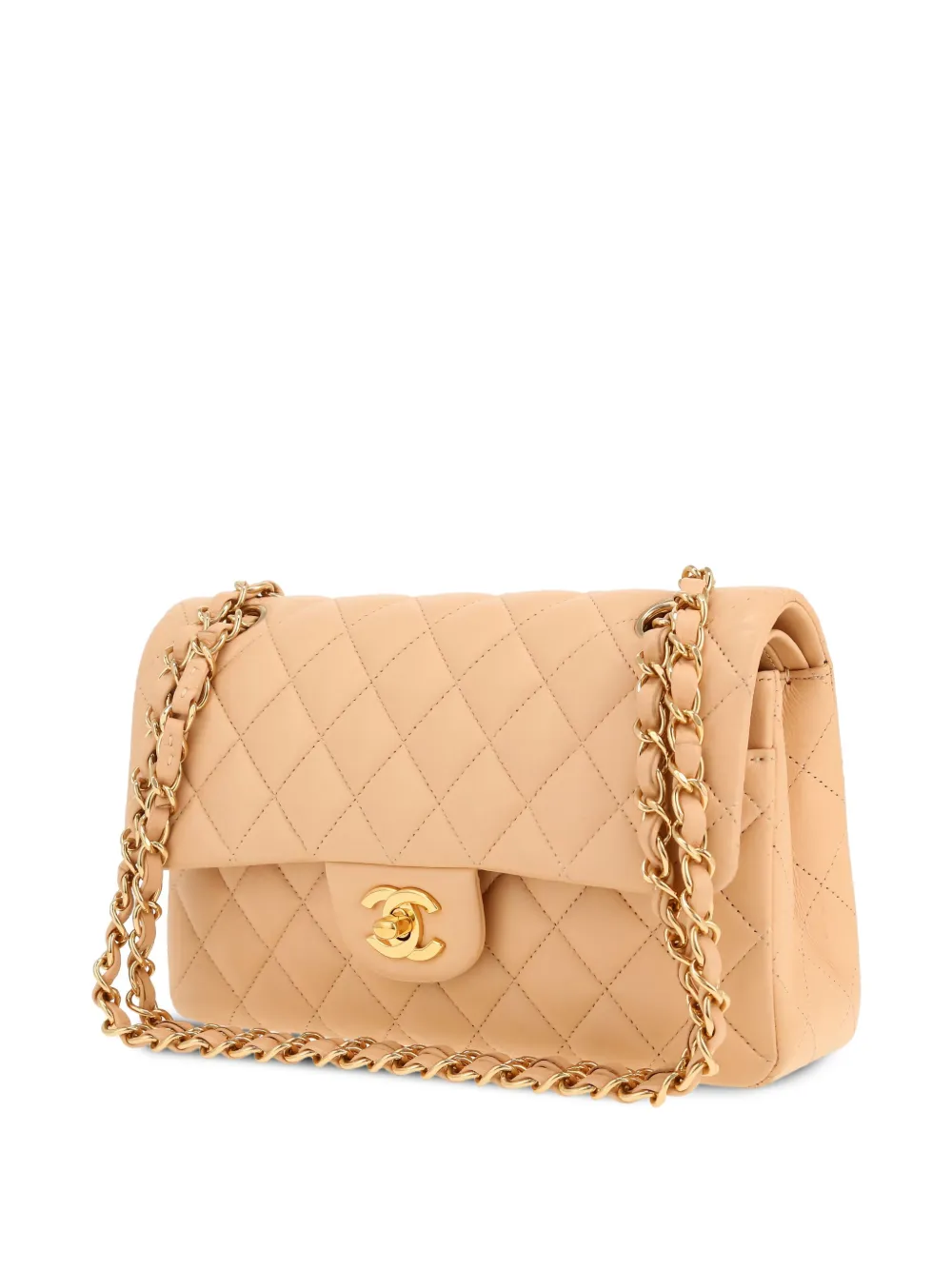 Pre-owned Chanel 2020s Small Double Flap Shoulder Bag In 中性色