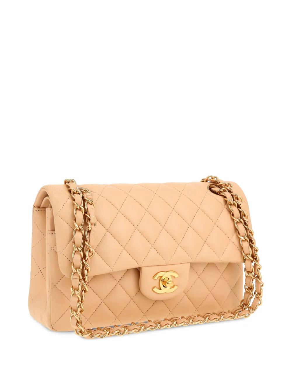 Pre-owned Chanel 2020s Small Double Flap Shoulder Bag In 中性色