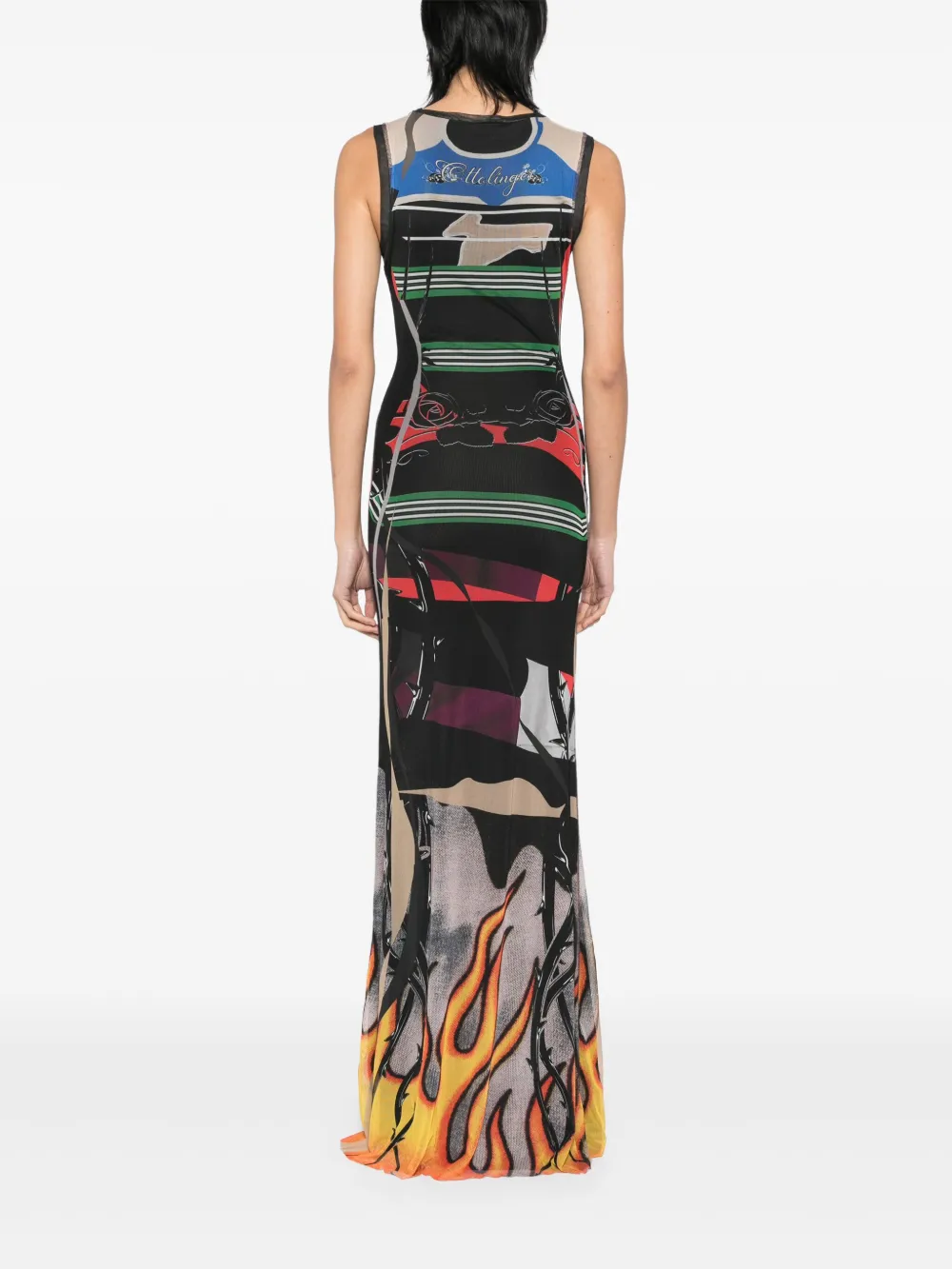 Ottolinger Maxi-jurk met mesh Zwart