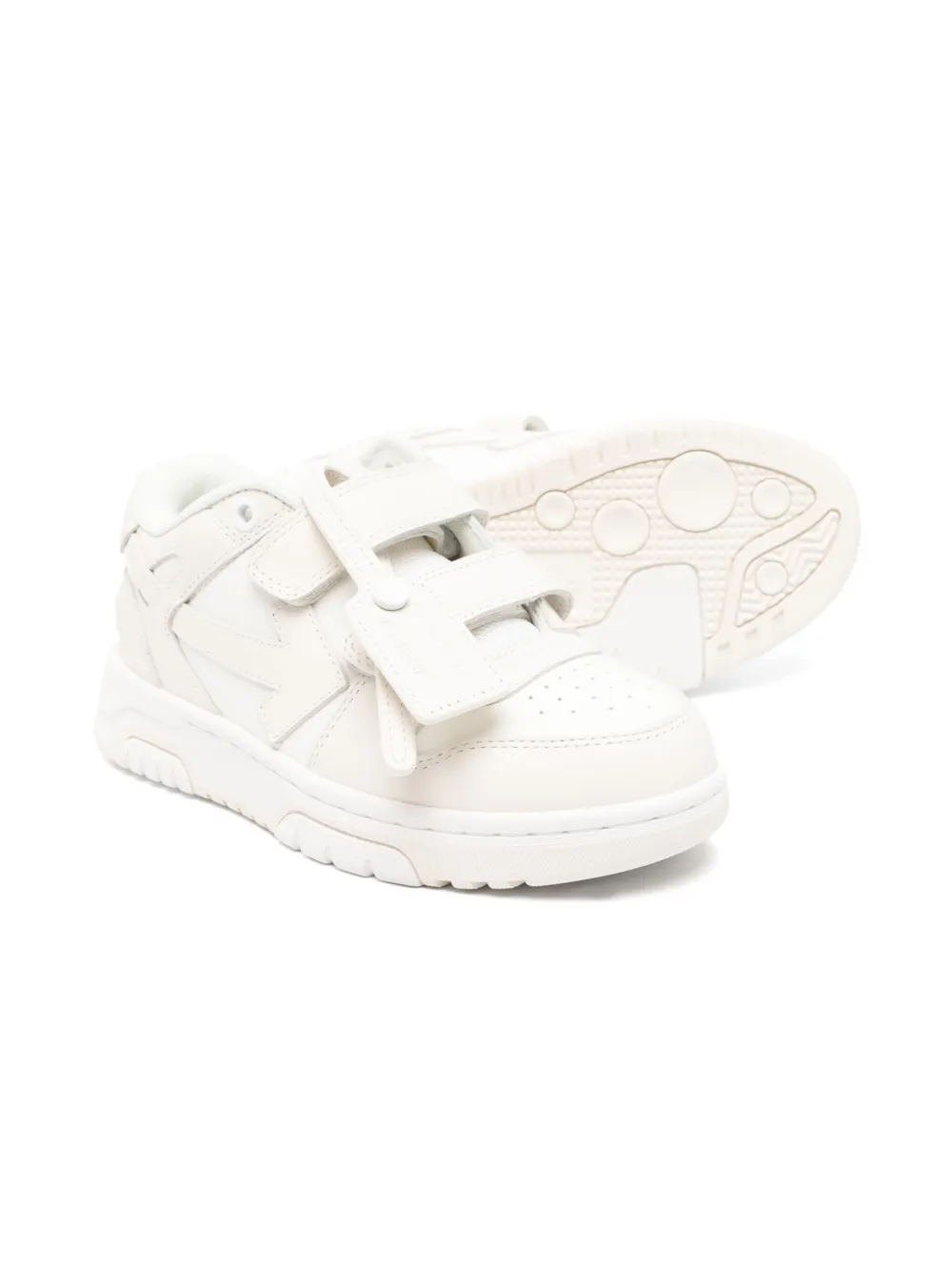 Off-White Kids Leren sneakers - Beige