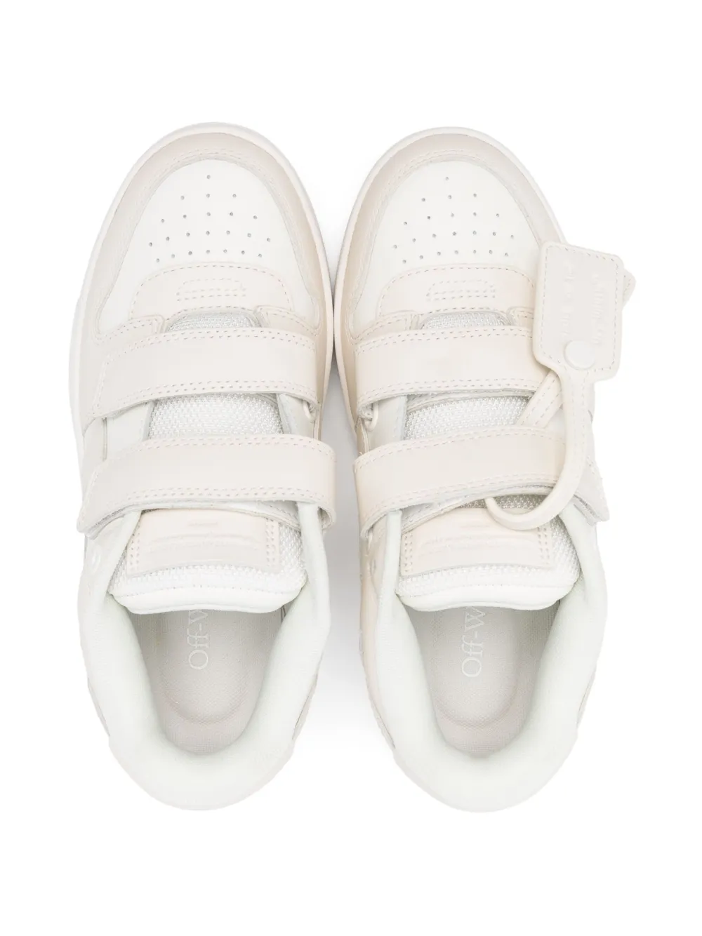 Off-White Kids Leren sneakers Beige