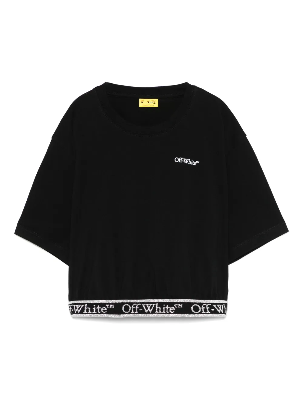 Off-White Kids Bookish クロップド Tシャツ - ブラック Off-White Kids Bookish クロップド Tシャツ - ブラック