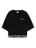 Off-White Kids Bookish cropped T-shirt - Black