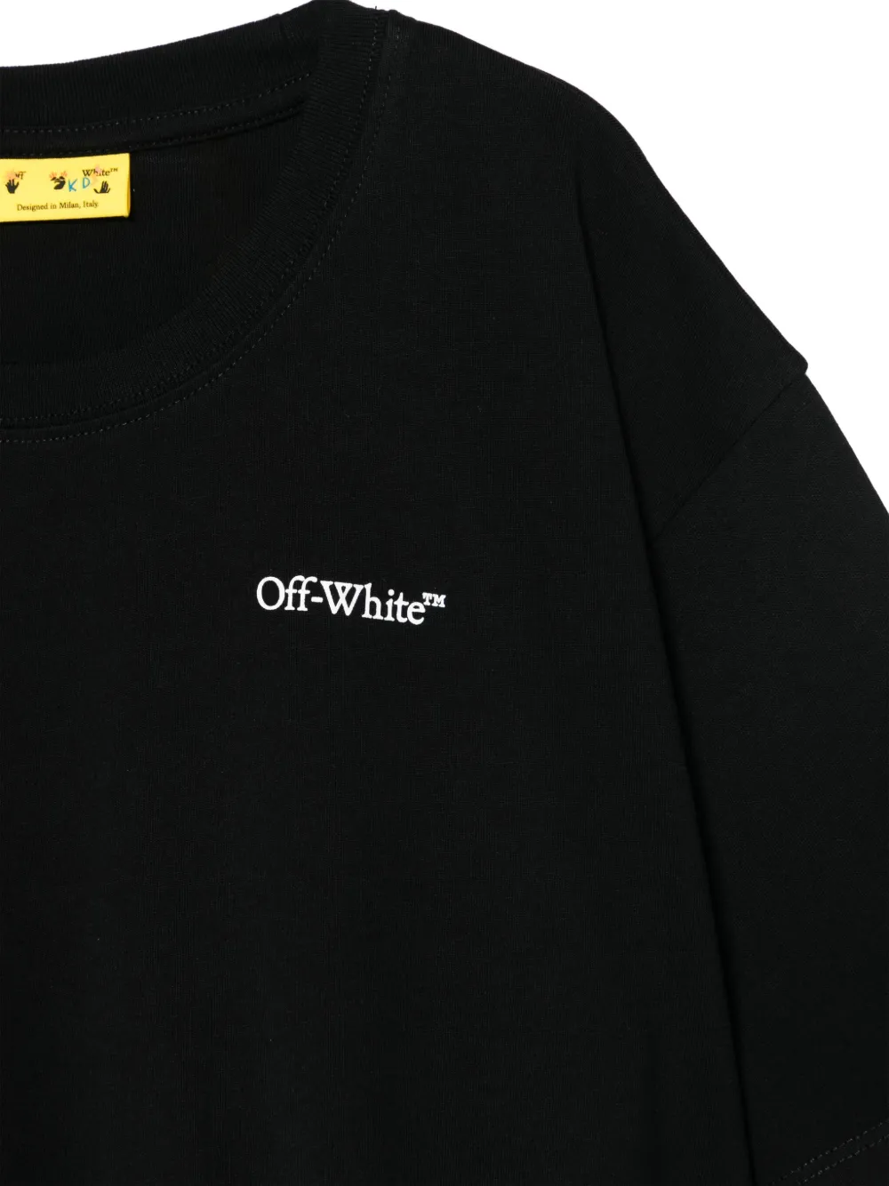 Off-White Kids Bookish cropped T-shirt Zwart