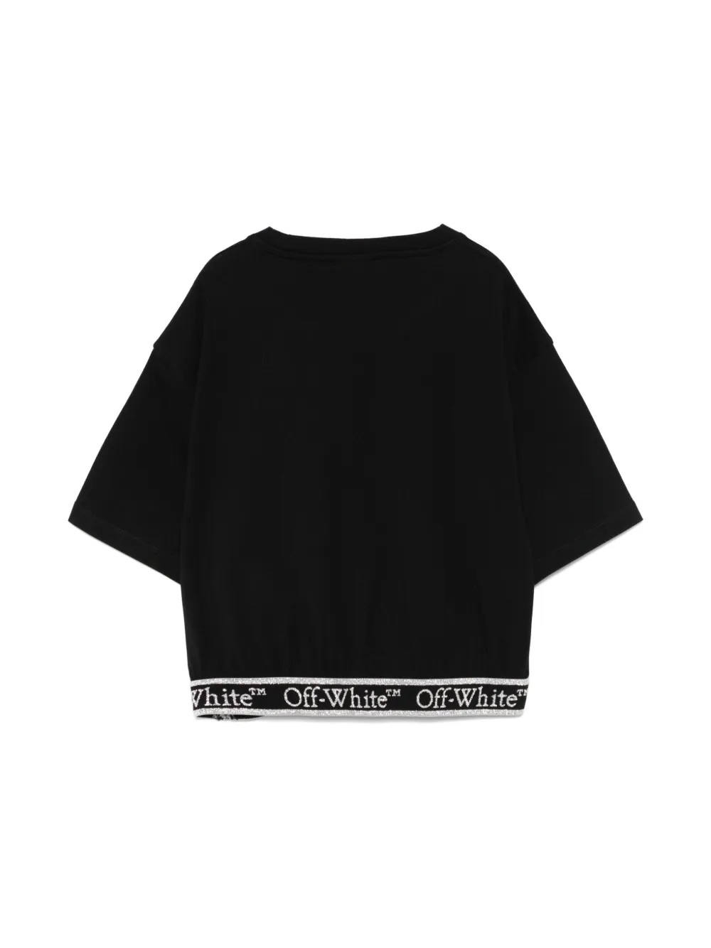 Off-White Kids Bookish cropped T-shirt - Zwart