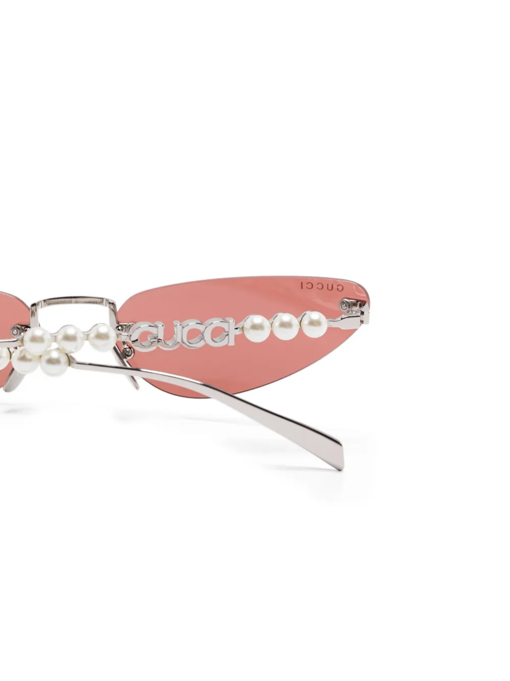 Gucci Eyewear Zonnebril met cat-eye montuur Zilver