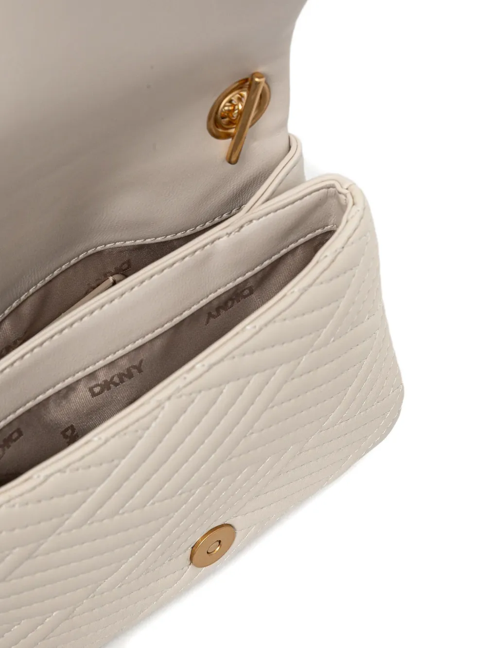 DKNY Leren crossbodytas Beige
