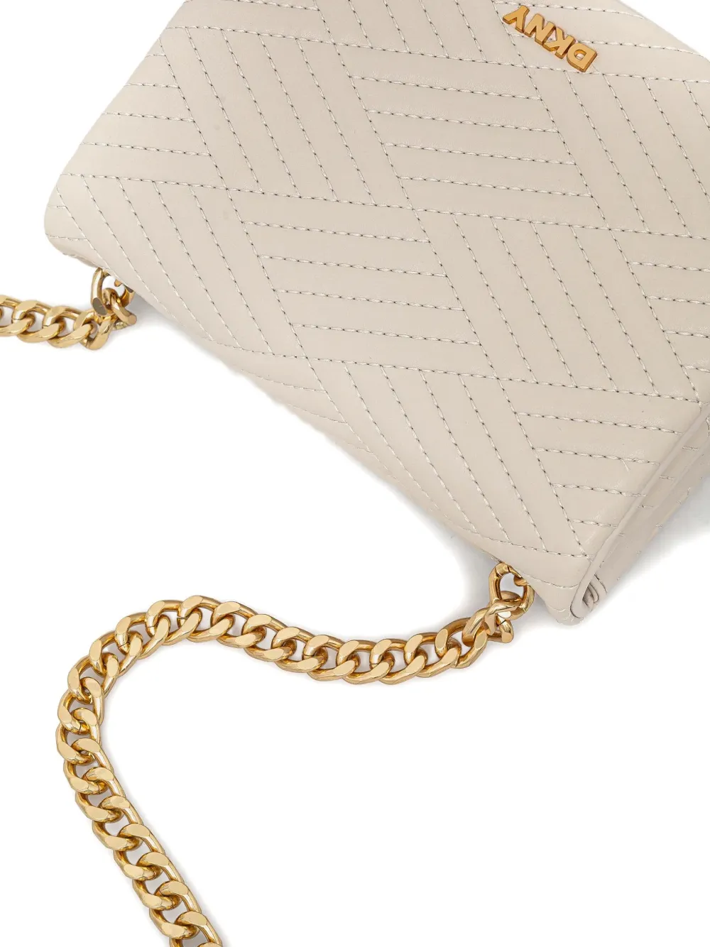 DKNY Leren crossbodytas Beige