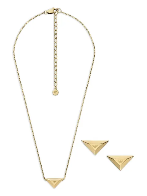 Emporio Armani logo-pendant jewellery set