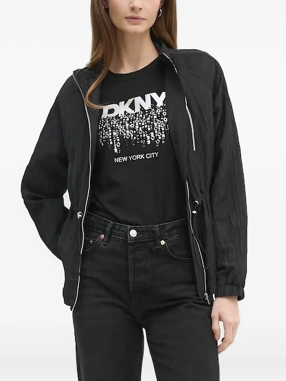 DKNY Jack met gekreukt effect en rits Zwart