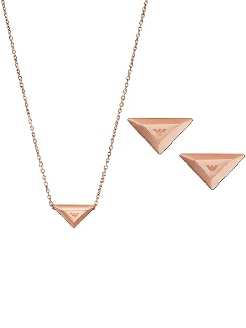 Emporio Armani logo-pendant jewellery set