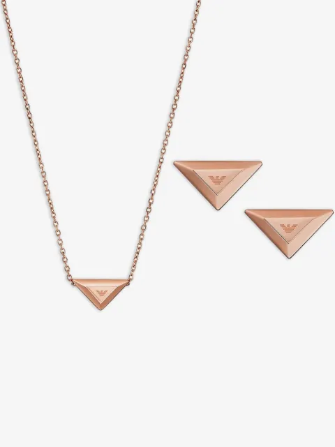 Emporio Armani logo-pendant jewellery set