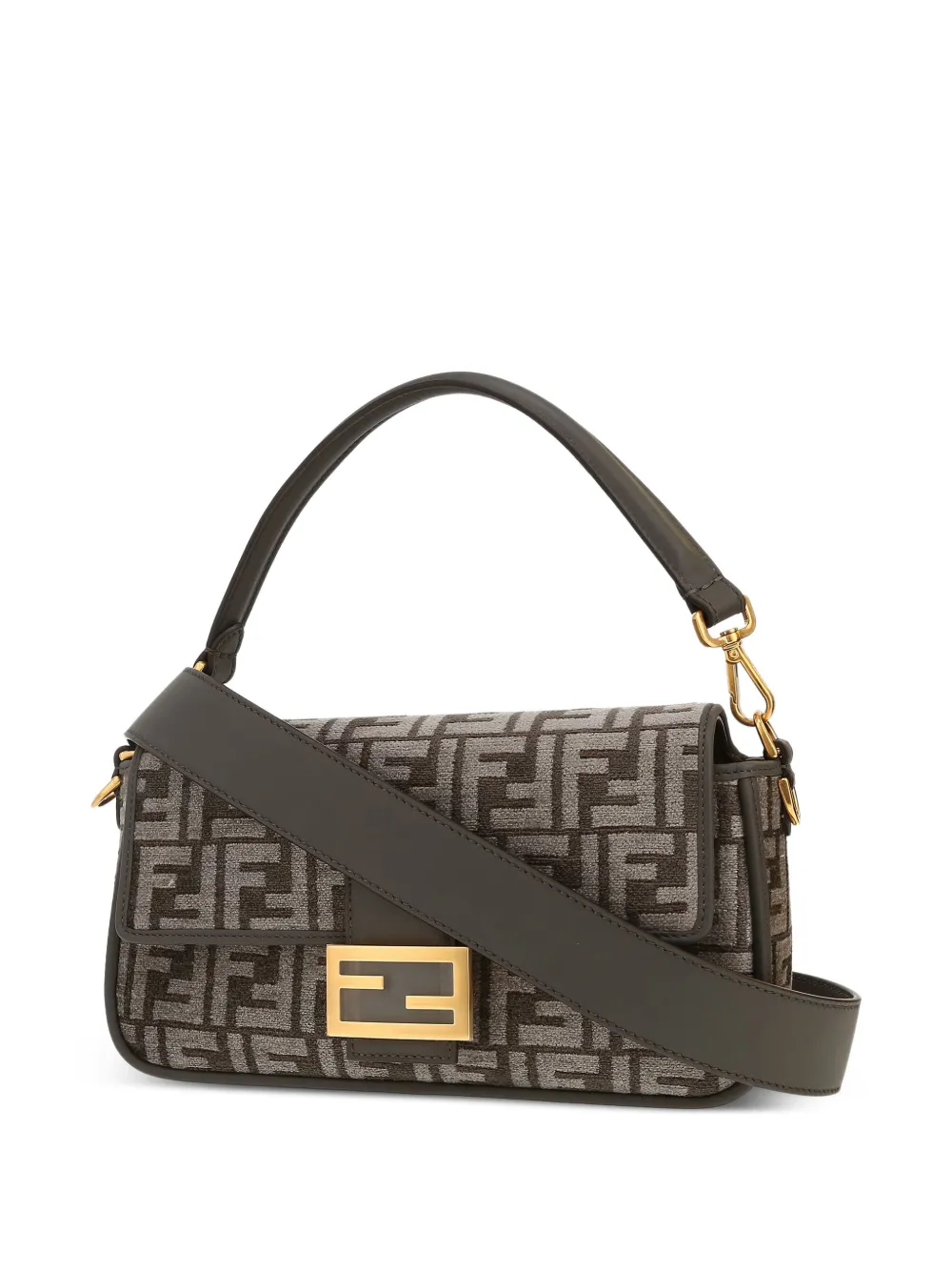 Pre-owned Fendi 2020s Baguette Tote Bag In Grey