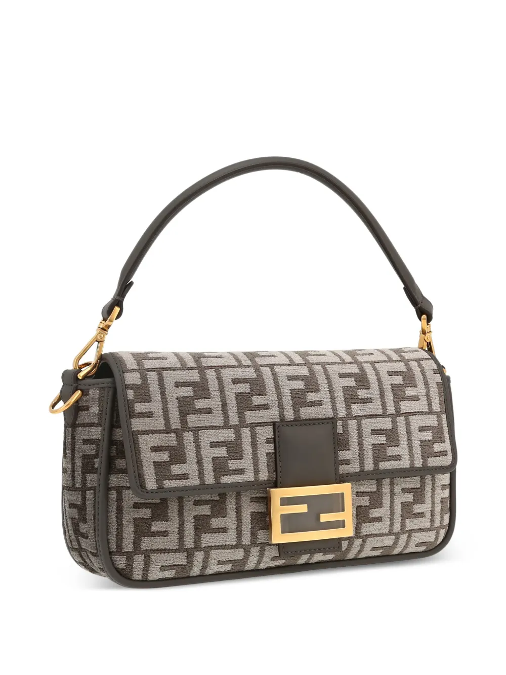 Pre-owned Fendi 2020s Baguette Tote Bag In Grey