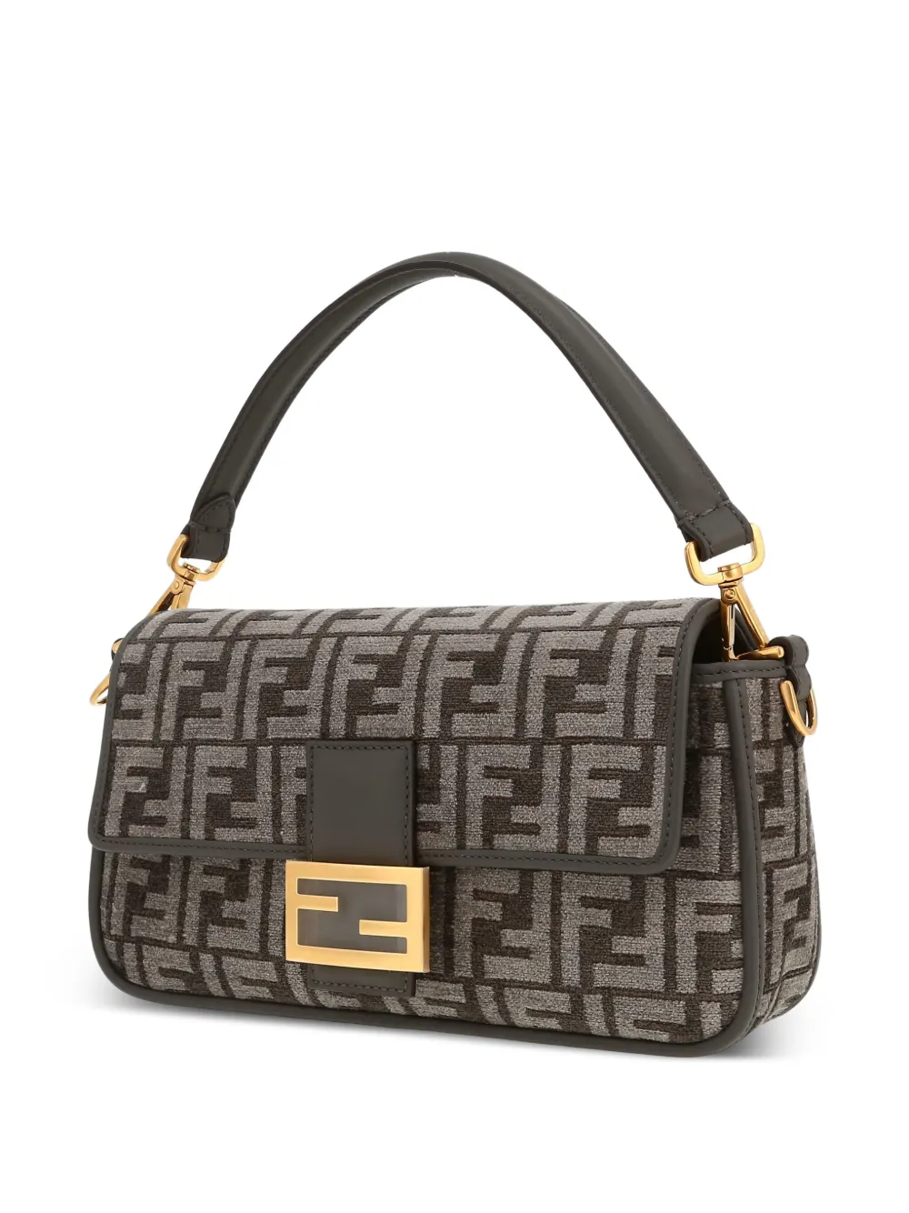 Pre-owned Fendi 2020s Baguette Tote Bag In Grey