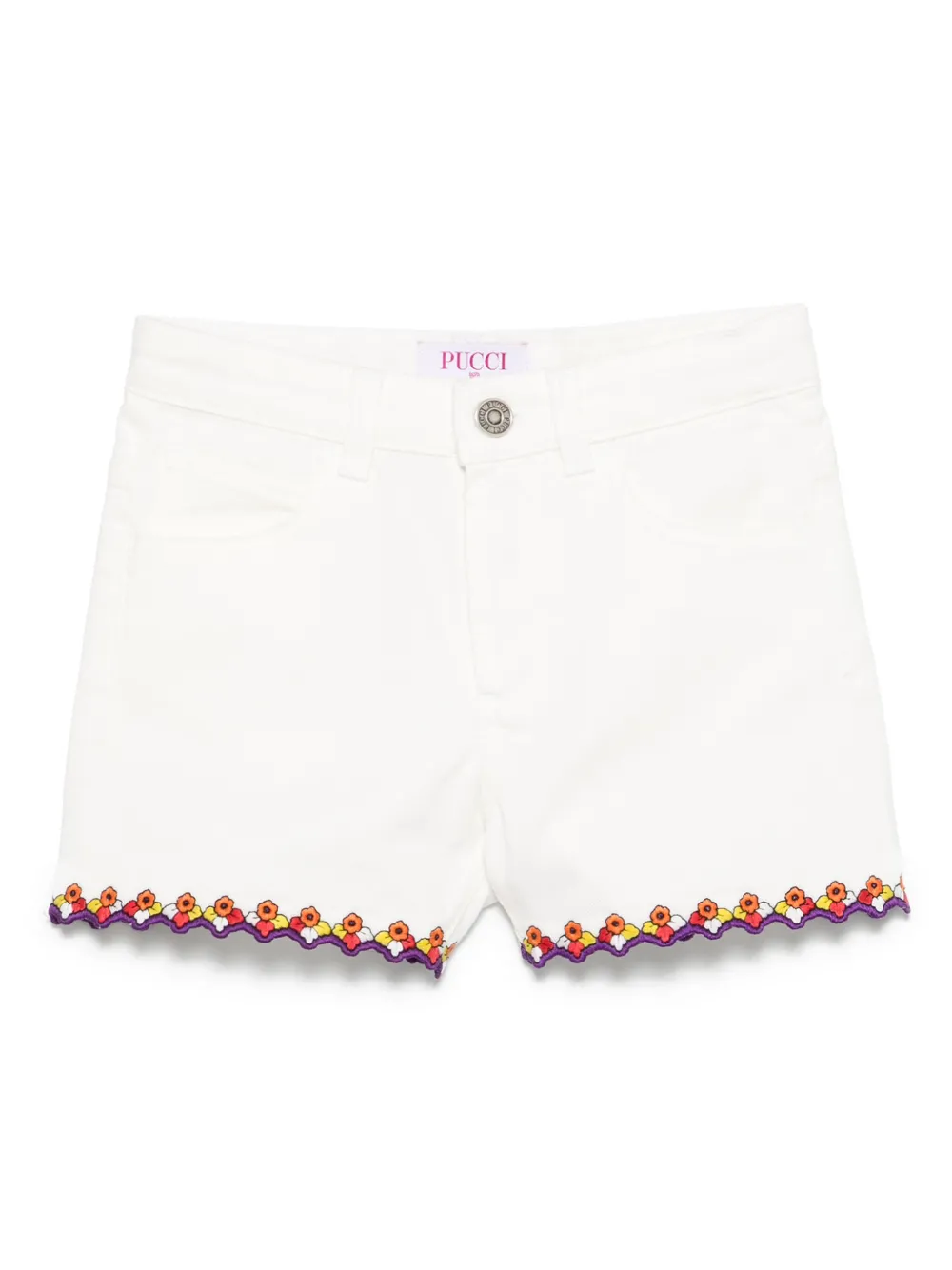 PUCCI Junior short à fleurs brodées | blanc | Image 1