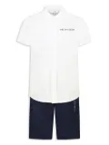 TRUSSARDI JUNIOR cotton shirt and shorts set - White