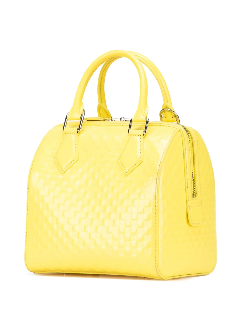Pre-owned Louis Vuitton 2012 Damier Facette Speedy Cube Pm Satchel In Yellow
