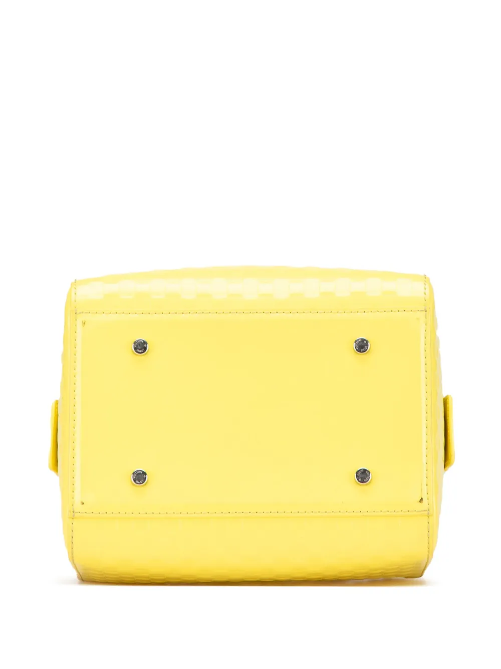 Pre-owned Louis Vuitton 2012 Damier Facette Speedy Cube Pm Satchel In Yellow