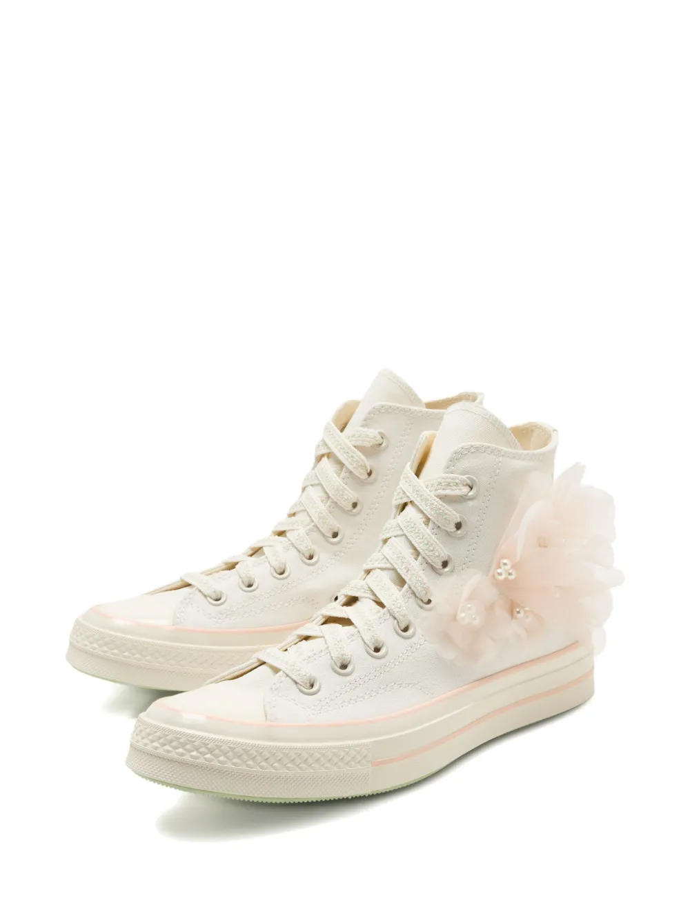 Converse Sneakers met bloemenapplicatie - Wit