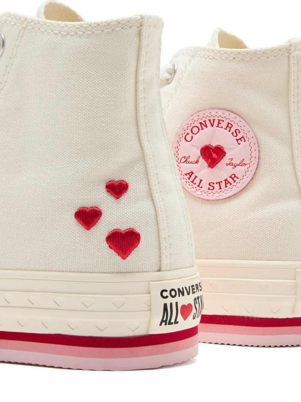 Converse Kids High-top sneakers met geborduurd hart Wit