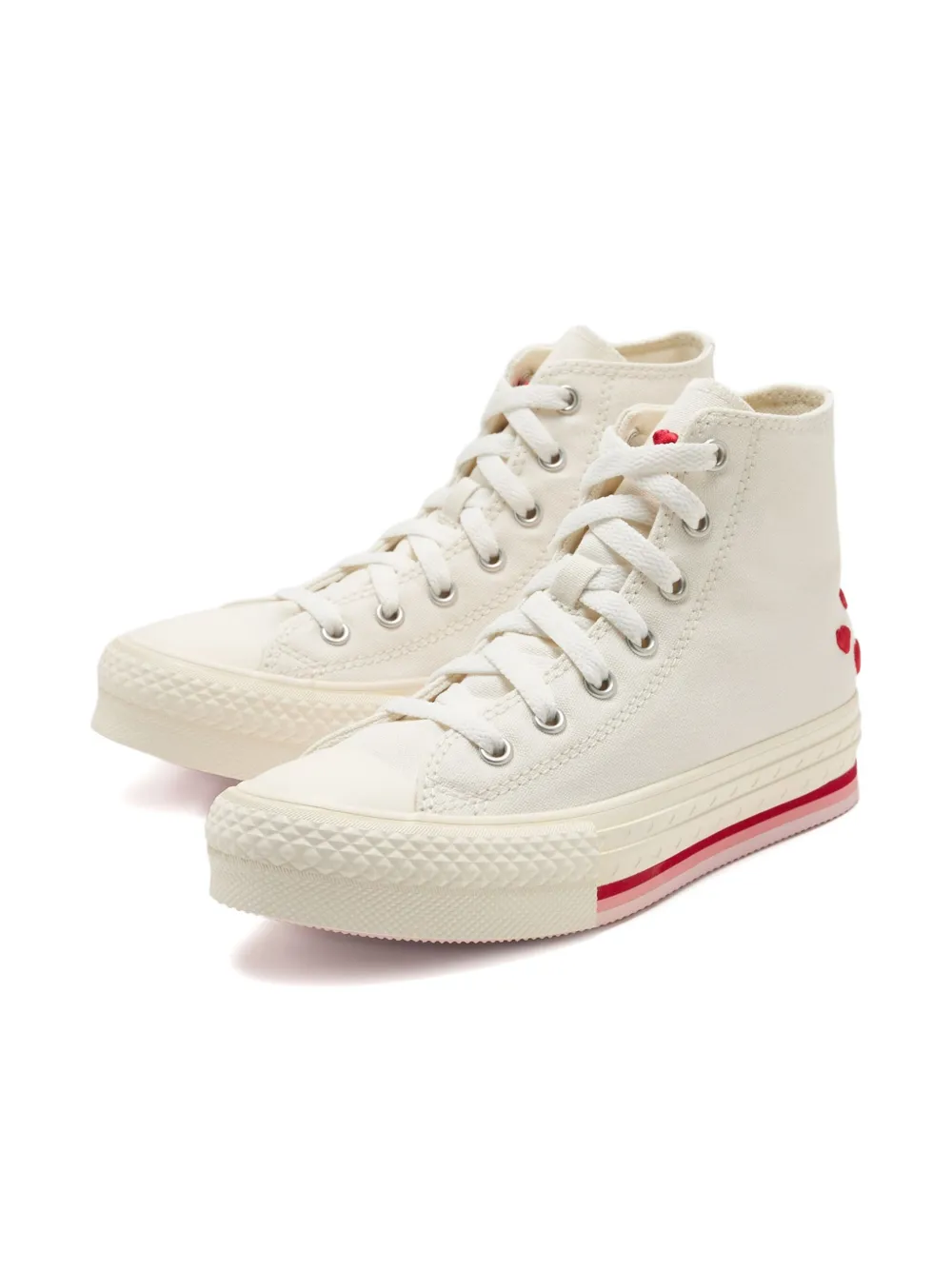 Converse Kids High-top sneakers met geborduurd hart Wit