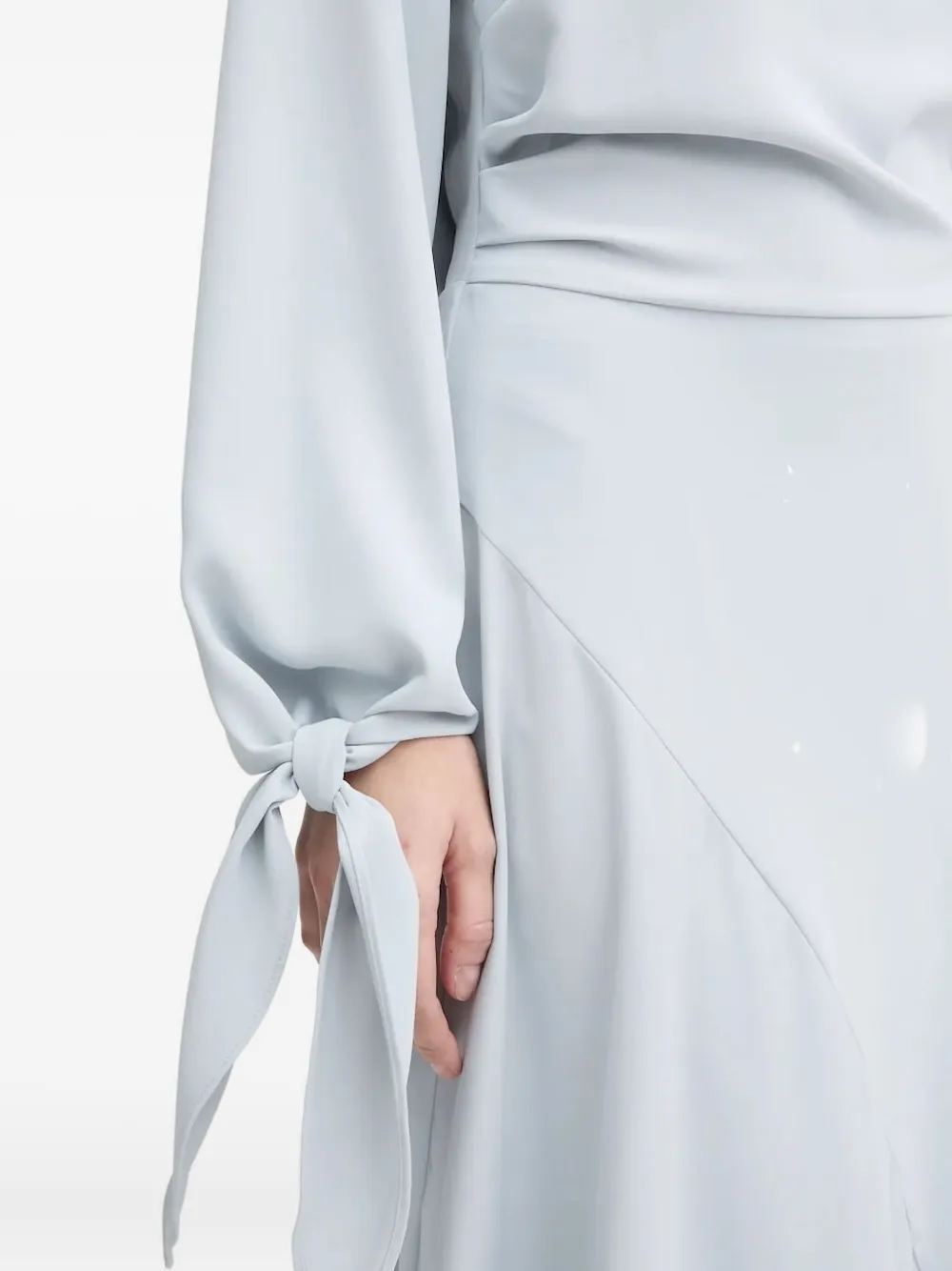 SAMSOE Asymmetrische jurk met gestrikte cuffs Blauw