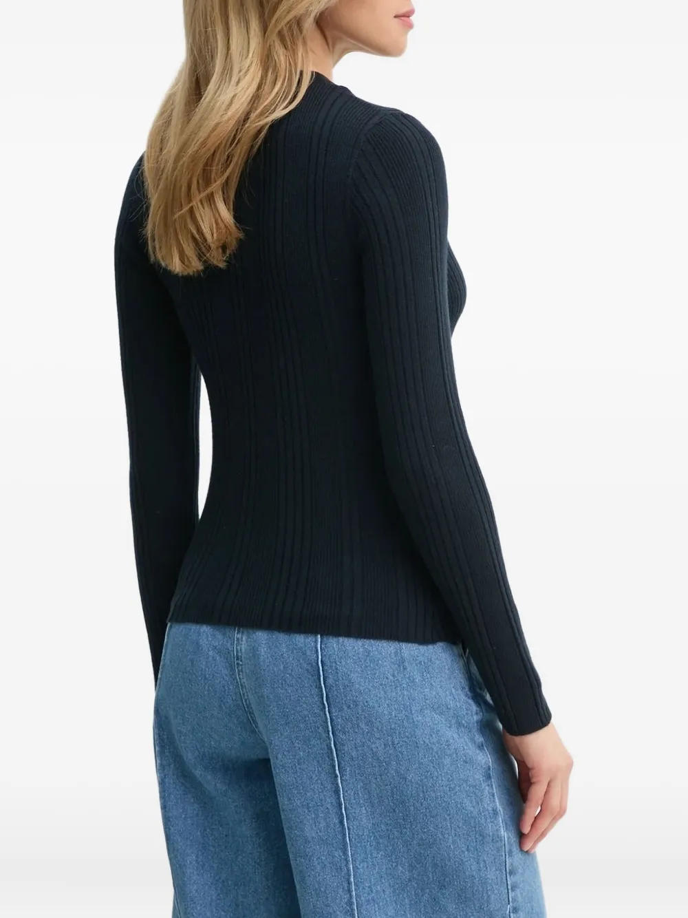 SAMSOE Salori tie-front sweater Blauw