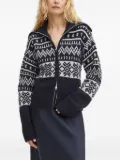 SAMSOE SAMSOE zip-up fair-isle cardigan - Blue