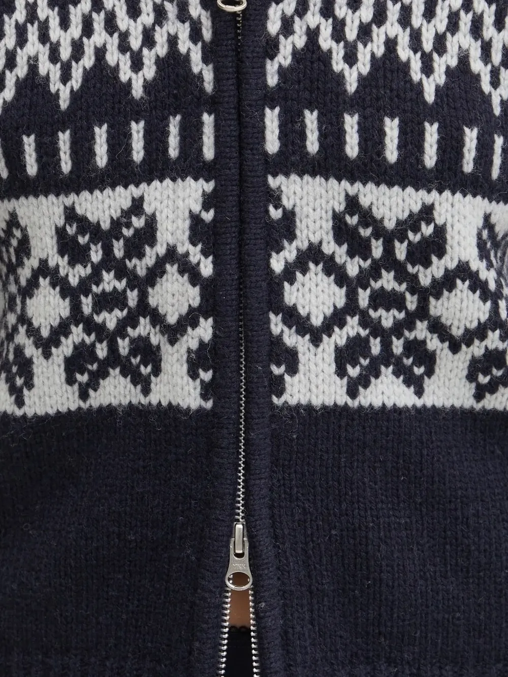 Samsoe & Samsoe Zip-up Fair-isle Cardigan In Blue