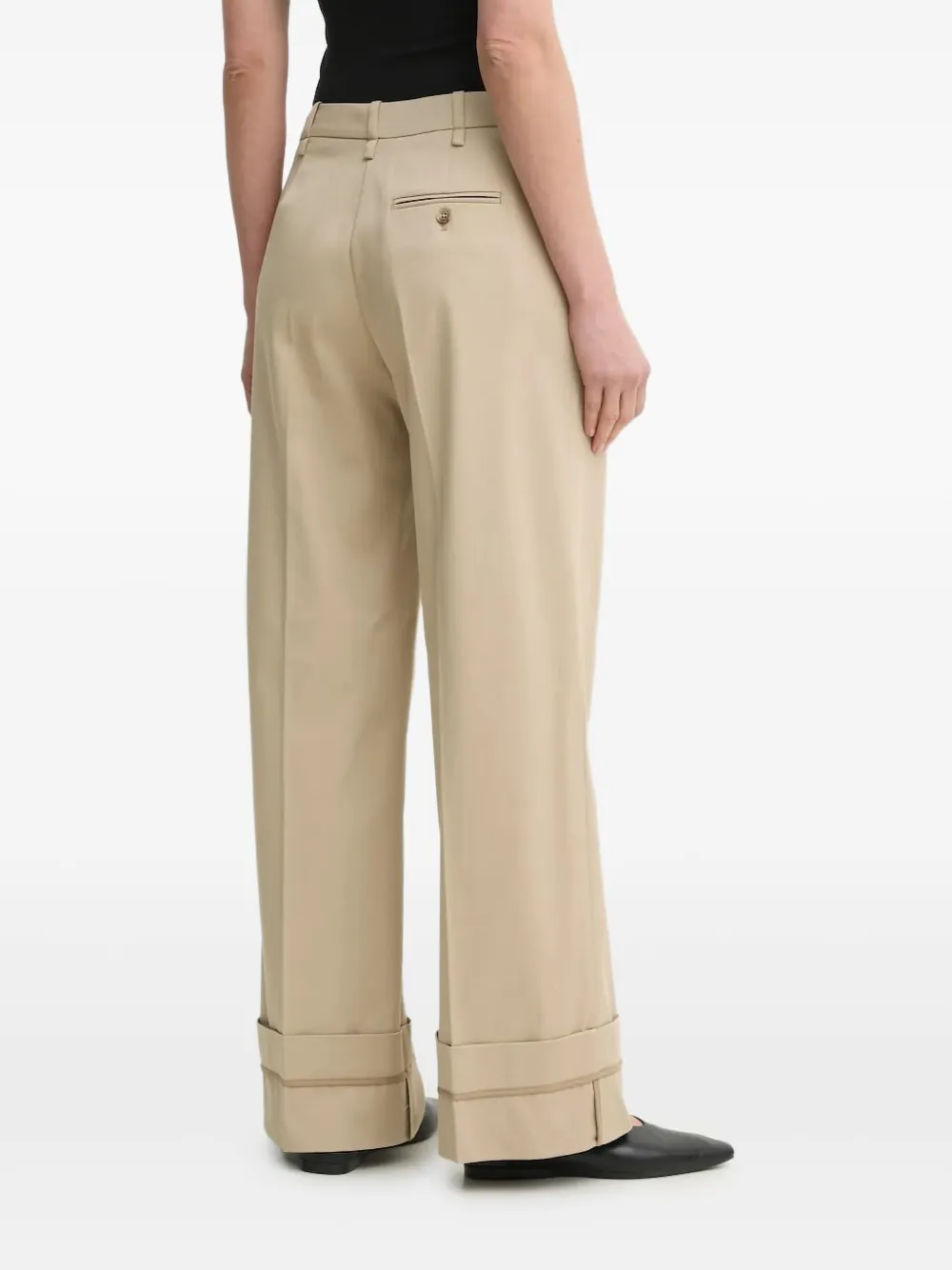  Samsoe Samsoe Cuffed Wide-leg Trousers - Neutrals 