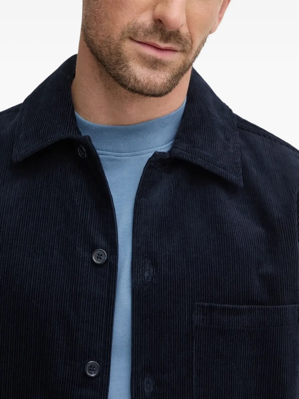 Samsoe & Samsoe Corduroy Shirt Jacket In Blue