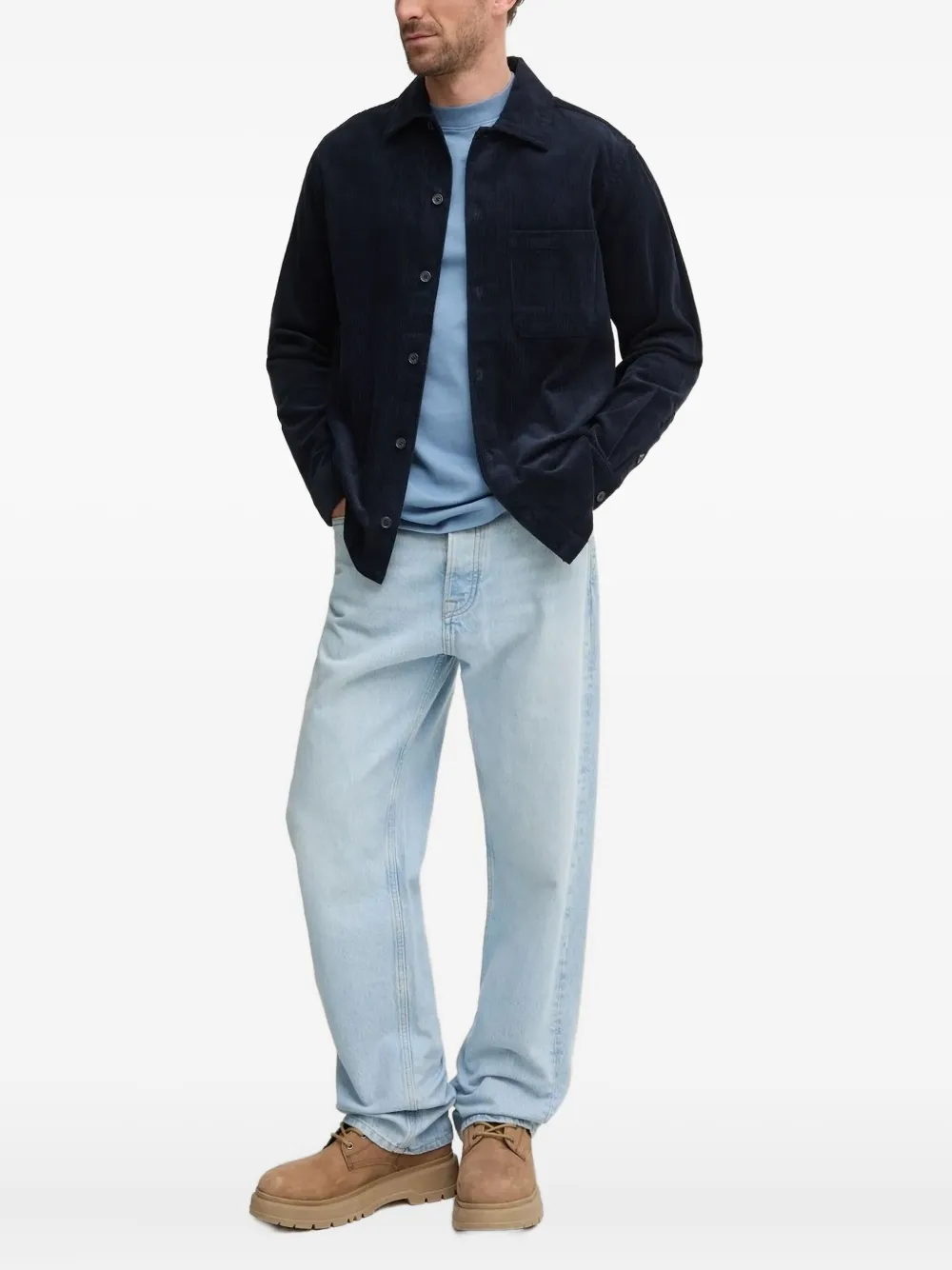 Samsoe & Samsoe Corduroy Shirt Jacket In Blue