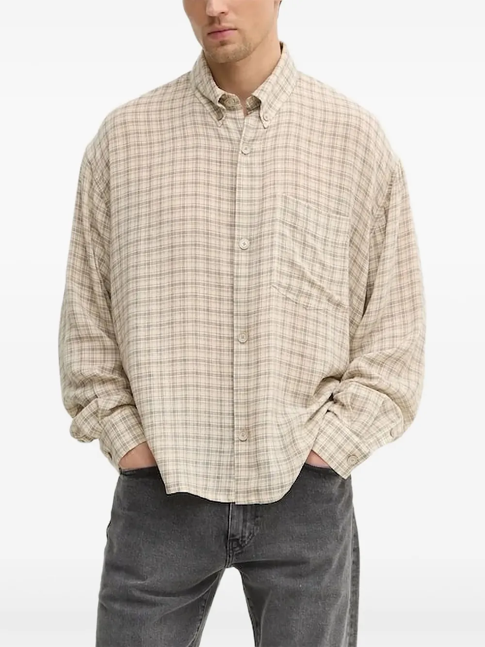 Won Hundred checked shirt | Neutrals | Image 1
