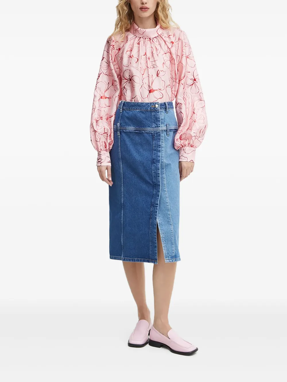 Stine Goya Blouse met ballonmouwen Roze
