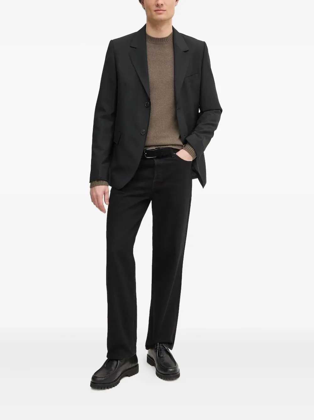 Samsoe & Samsoe Round-neck Cashmere Sweater In Black