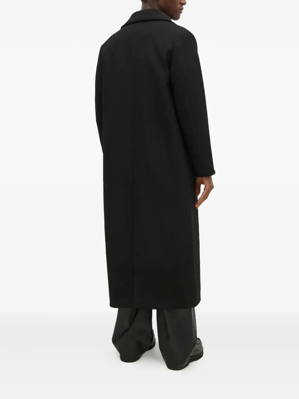 Won Hundred Single-breasted Longline Coat In Black