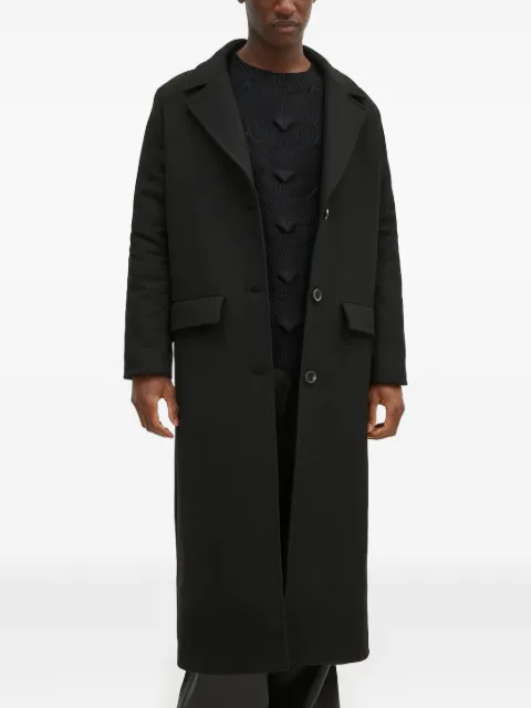 Won Hundred single-breasted longline coat